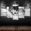 Wolfspaar Schöne Wildtier-Szene 5-teilig Fünfteiliges Wandleinwandbild Moderner Poster-Bilder Home Decor Geschenk für Ihn für Sie