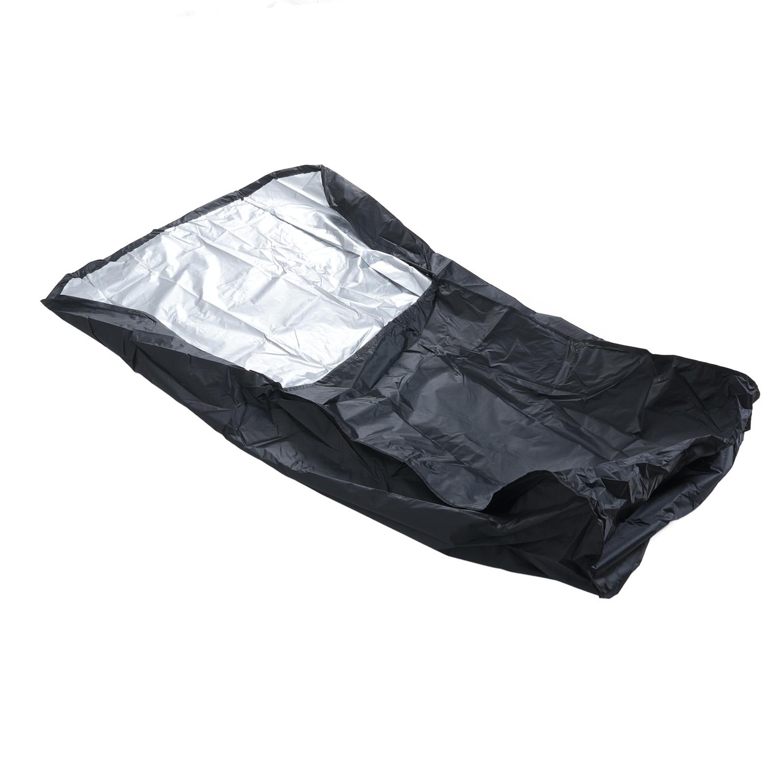 

Mower Cover Protector 210D Oxford Fabric Push Mower Cover with Storage Bag Universal Fit for Outdoor Black Silver Coated All Weather