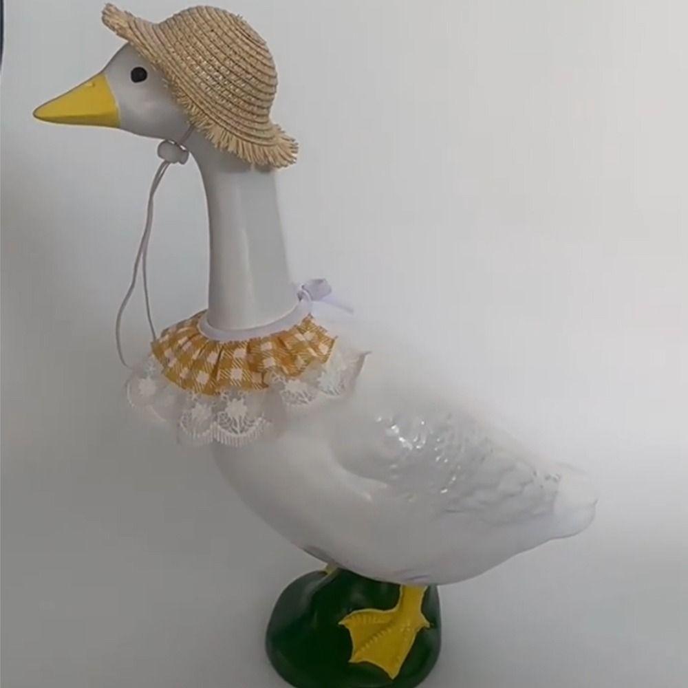 Creative Goose Hat Scarf Handcrafted Puppy Straw Hat Pastoral Style Pet Lace Collar  Duck Costume