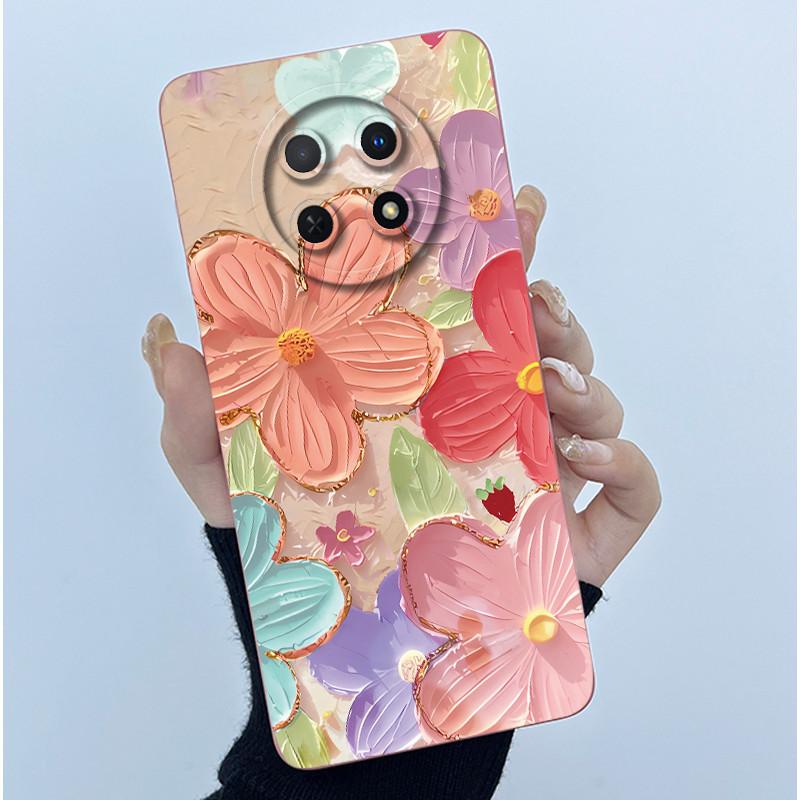Case For Huawei Nova 14i Phone Case Coque Simplicity Oil Painting Flowers Silicone Soft Back Cover For Huawei Nova14i 14 I Funda