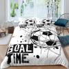 Fotbal Soft Duvet Cover Set Socer Bal Patern Sports Theme Beding Set Microfiber Colorful Grunge Style Double King Comfortable Quilt Cover
