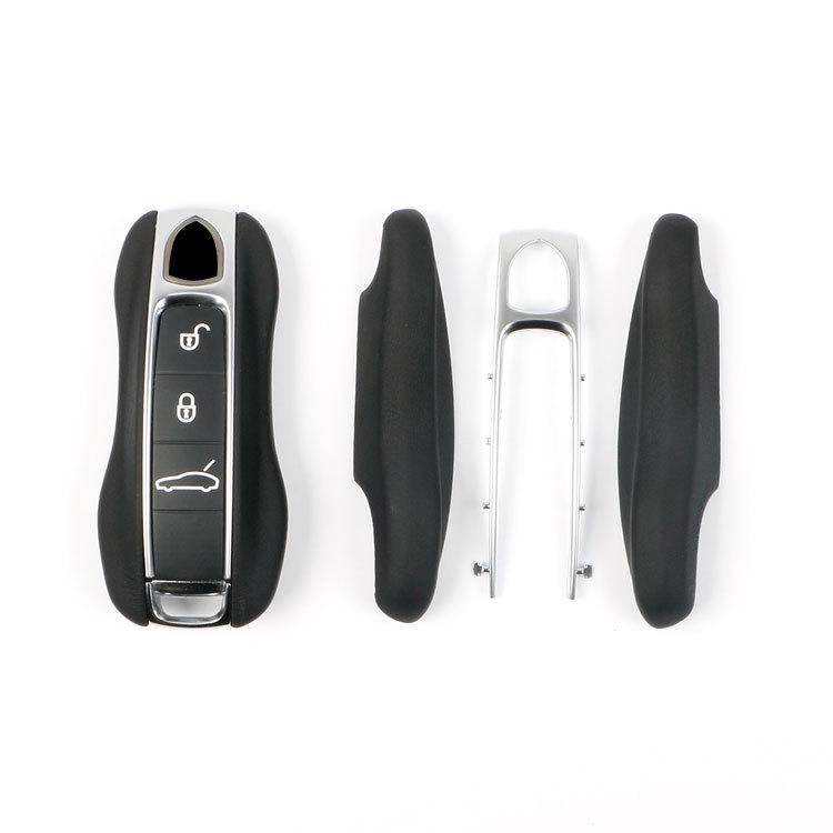 Leather Fob Remote Keys Case Key Cover Replace For Porsche 911 Macan Boxster Cayenne Panamera Taycan Cayman 971 9Ya Key Shell