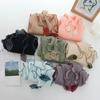 Contrast Color Small Scarf Women's Thin Elegant Silk Scarf Artistic Leaf Pendant Gentle Scarf Diamond Neckerchief Headband