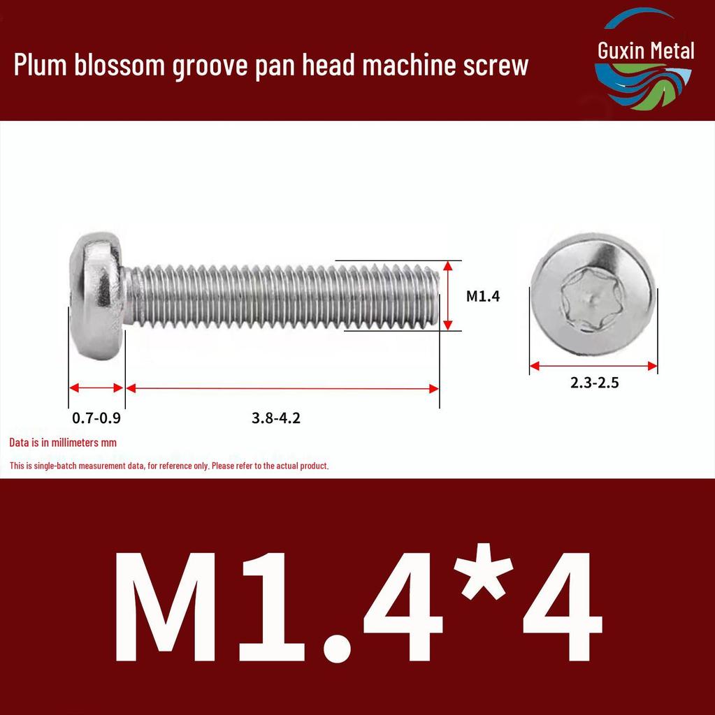 304 Stainless Steel Pan Head Torx Machine Screw, GB2672, M2-M, Without Collar