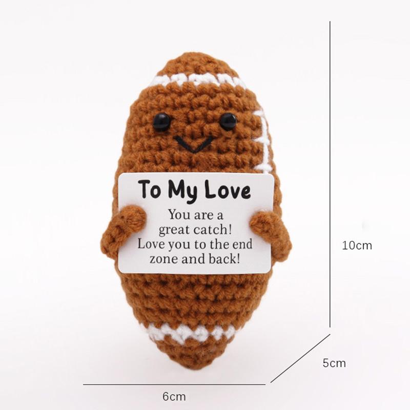 Positive Energy Potato Pocket Hug Handmade AnimalCrochet Mini Doll Funny Wool Gift for Friends or Lover Emotional Support Plant