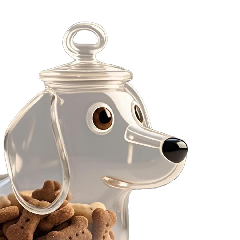 Dog Candy Jar, Sealed Container Dog and Sausage Shaped Sealed Jar, Transparent Jar, Wine Bottle - Style Pet,Kitchen