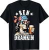 Ben Drankin Benjamin Franklin Pánské Dámské Tričko s Vlajkou USA 4. července