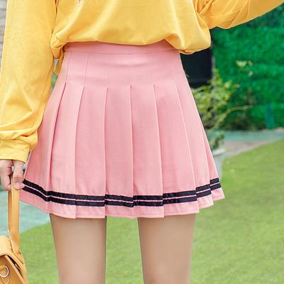 Plissé Rok voor Dames Korte Rok Hoge Taille Student A-lijn Rok Herfst en Winter Anti-blootstelling Nieuwe Elastische Taille Rok