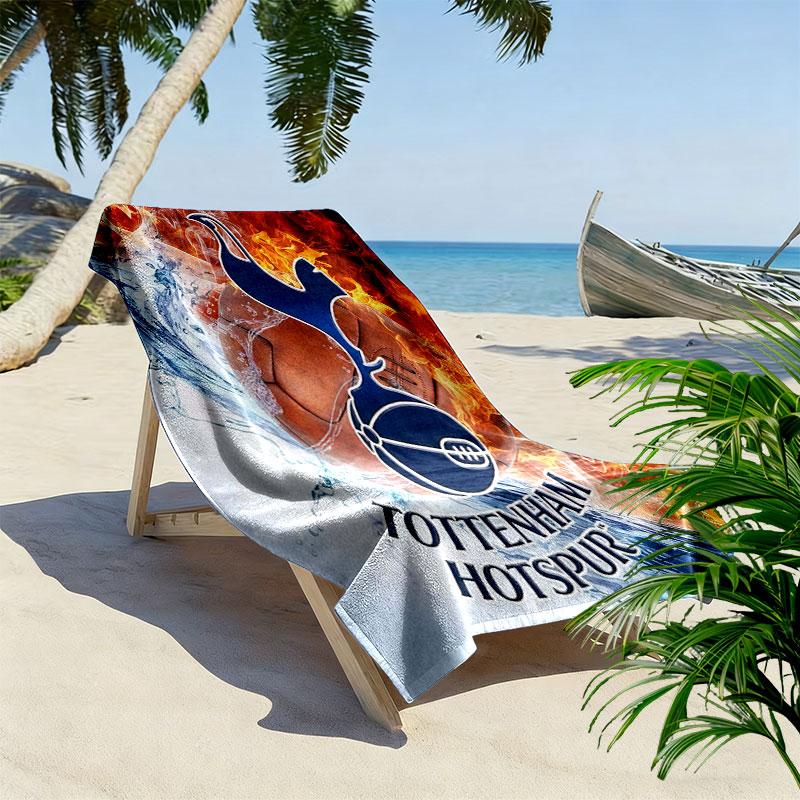 Spurs Logo Print Beach Towel, Large Soft Quick Dry Towel for Beach Camping Swimming