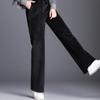 2021 Nové dámské oblečení Černá Vintage Solid Velvet Kalhoty s vysokým pasem dámské Retro volné sametové široké kalhoty