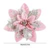 10PCS Poinsettia Christmas Flowers Decoration Artificial Glitter Christmas Tree Ornaments Xmas Party Wreath DIY Garland Decor