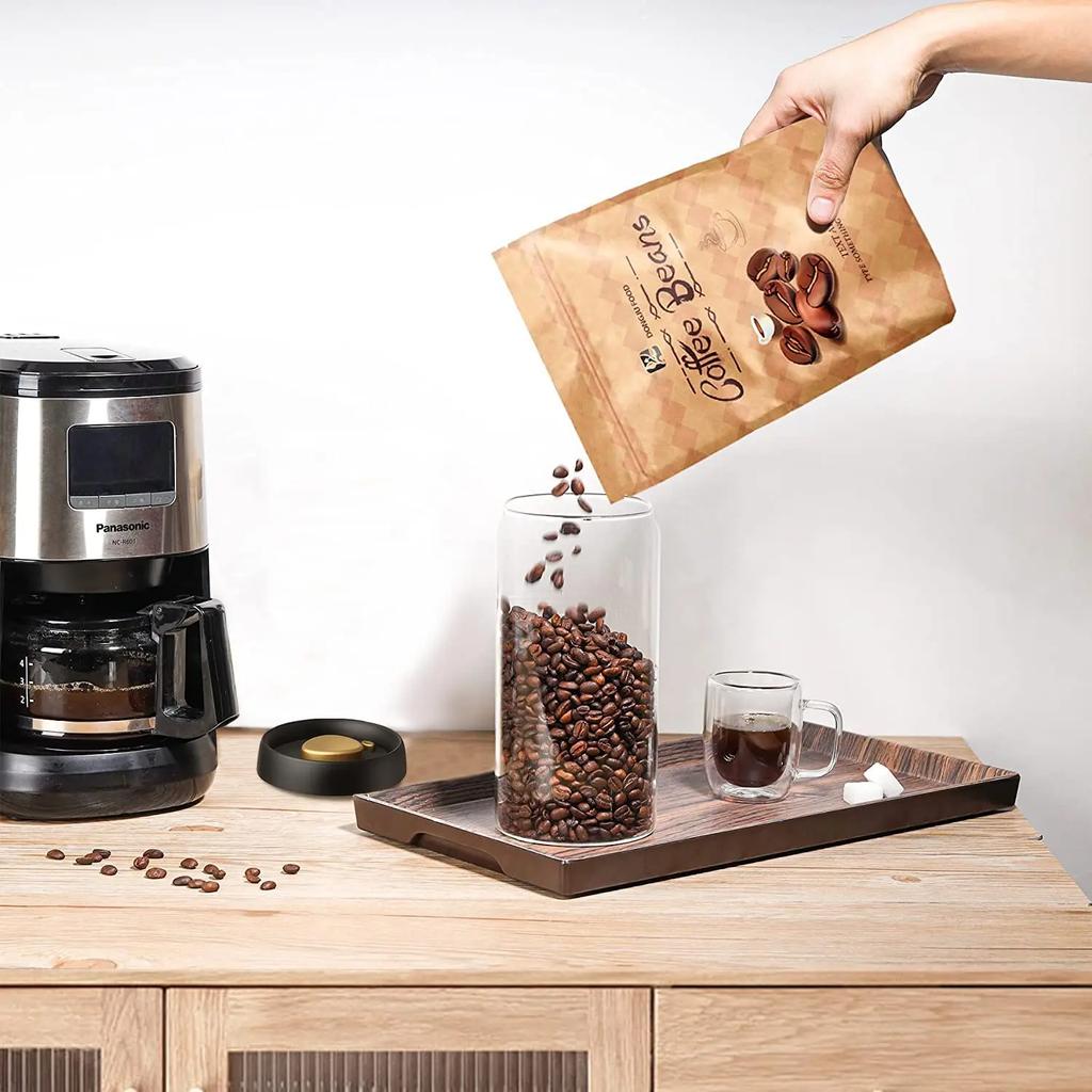 Urcior sigilat sub vid de înaltă calitate Boabe de cafea Canistra etanșă din sticlă Cerealele alimentare Bomboane Păstrați în stare proaspătă Borcan de depozitare Accesorii de bucătărie