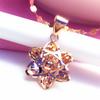 Purple Gold Hollowed-Out Super Flash Flower Plated Rose Gold Trendy Fashion Colored Gold Pendant Necklace