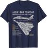 2025 F-14 Tomcat F14 Aircraft Airplane Blueprint Schematic Men T-Shirt Short Sleeve Casual Tees Cotton O-Neck Summer Shirt Tops
