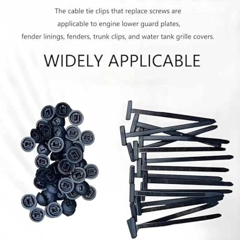 20/100pcs Nylon Cable Zip Ties Universal Cable Tie Buckle Fastening Strap for Fenders Engine Guards & DIY Fixing