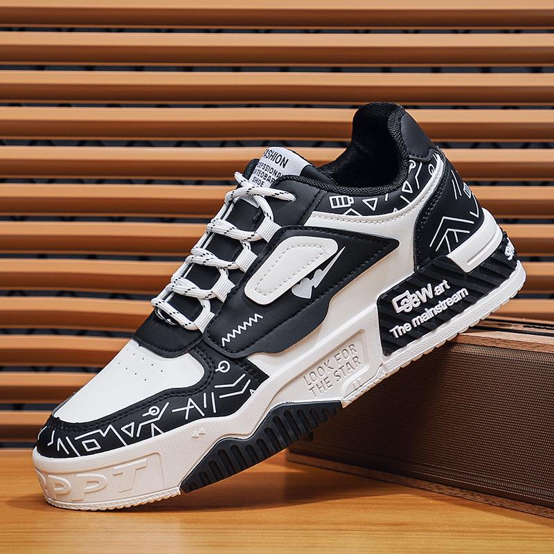 

2025 New Men s Sports Shoes Fashionable Low Top Casual Shoes Breathable Running Lace Up Thick Soled Shoes Zapatillas De Hombre 39 чорний