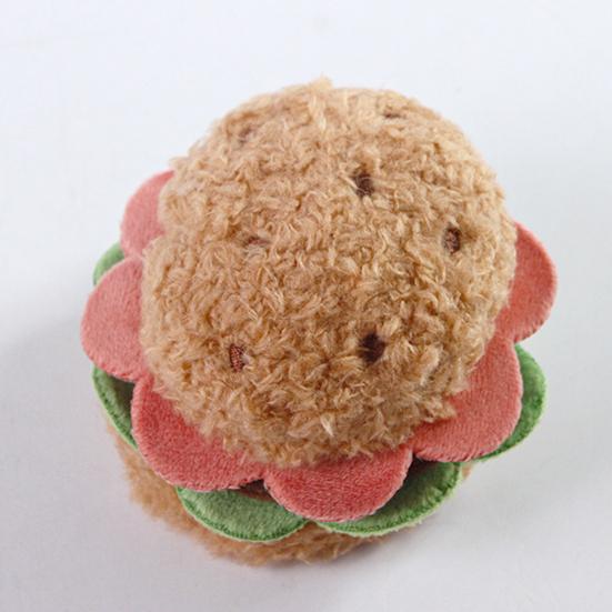 Plush Food Cat Toy Stuffed Dessert Shaped Kitten Toy Realistic Burger Hotdog Sandwich Cake Pet Chew Toy for Indoor Cats