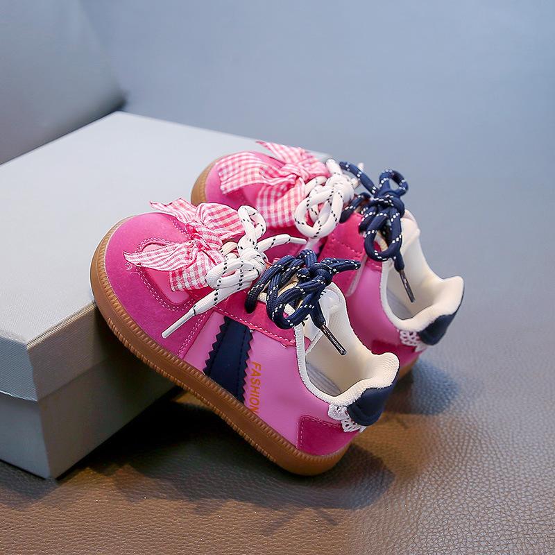 Girls' casual and comfortable breathable German training shoes 2025 spring and autumn new bow foreign style Korean version sports shoes