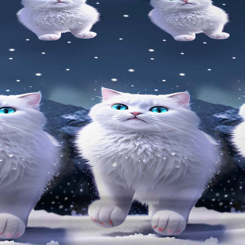 1 Piece Of Blue Eyed White Cat Patterned Matte Bedsheet, Bedroom Printed Bedspread, Bedding (Excluding Pillowcases)