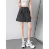Gray Women's A-Line Midi Skirt with Elastic Drawstring Waist - Summer 2025 Anti-Exposure Workwear Style