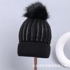 Autumn and winter knitted hat children's fashion sequined hairball versatile wool hat winter velvet thickened warm cold hat