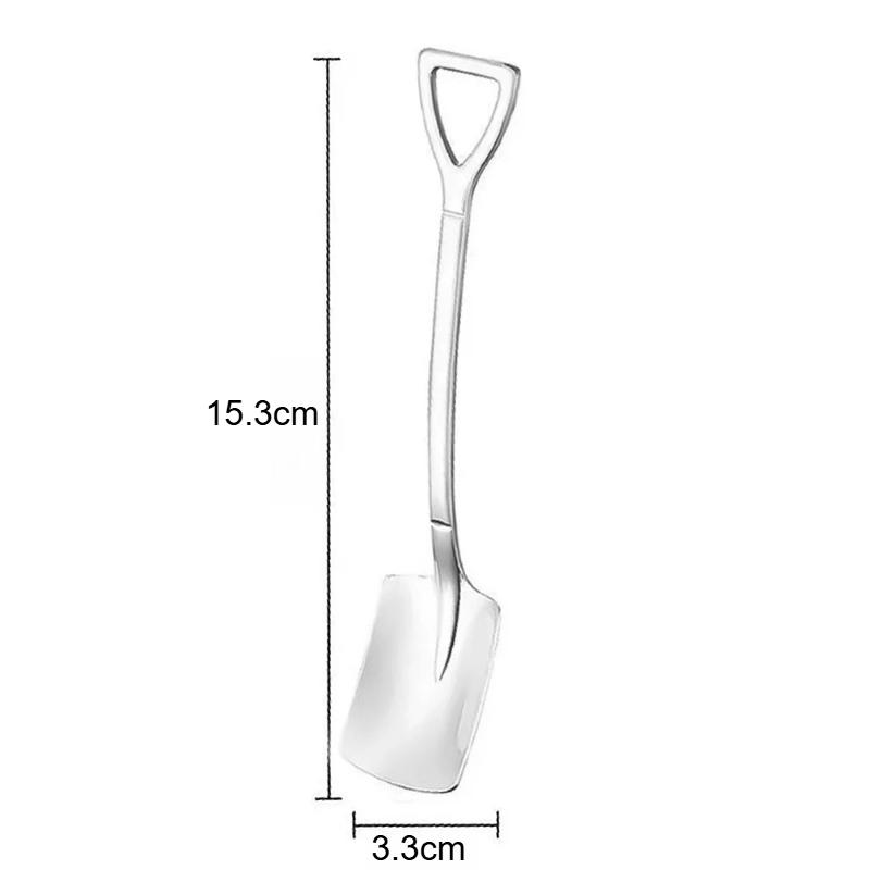 Stainless Steel Shovel Point Spoons Watermelon Coffee Tea Spoon Ice Cream Dessert Tip Scoop Cutlery Tableware Set Kitchen Tools