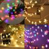 Stars Snowflakes Outdoor Solar Led String Lights For Holiday And Event Decoration