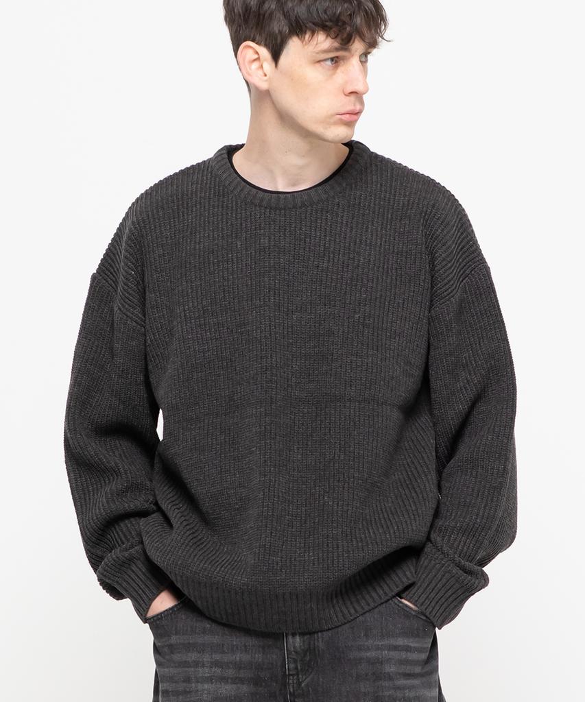 CHAMBROS Round Neck Hazzi Oversized Knit [Charcoal]