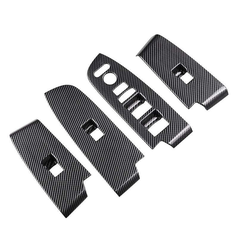 Carbon Fiber Window Glass Lift Button Trim Switch Cover Door Armrest Panel Sticker for Honda HRV HR-V Vezel