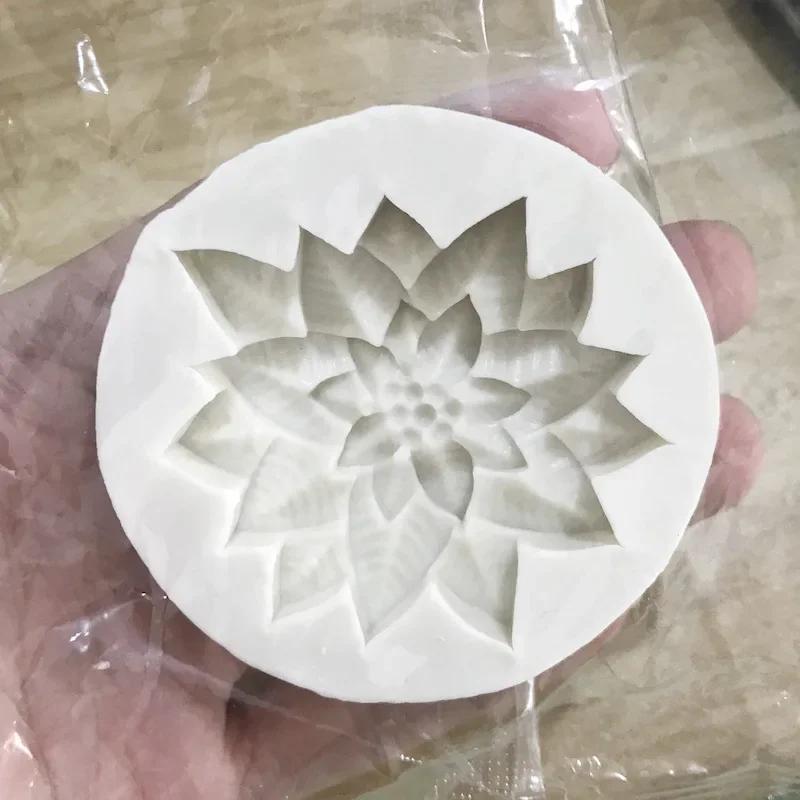 Poinsettia Christmas Flower Silicone Sugarcraft Mold Resin Tools Cupcake Baking Mould Fondant Cake Decorating Tools