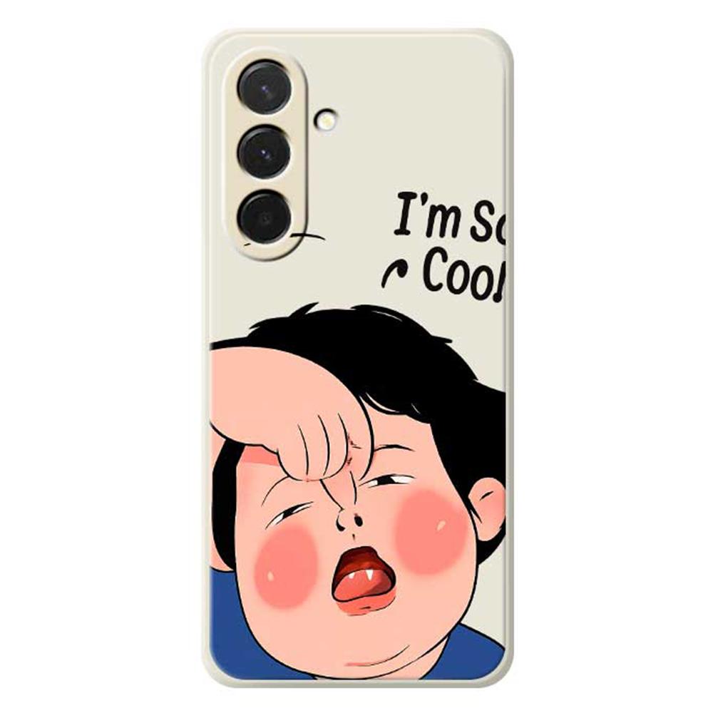 For Samsung Galaxy A36 5G Case Make Faces Kid Pattern Printing Straight Edge TPU Phone Back Cover