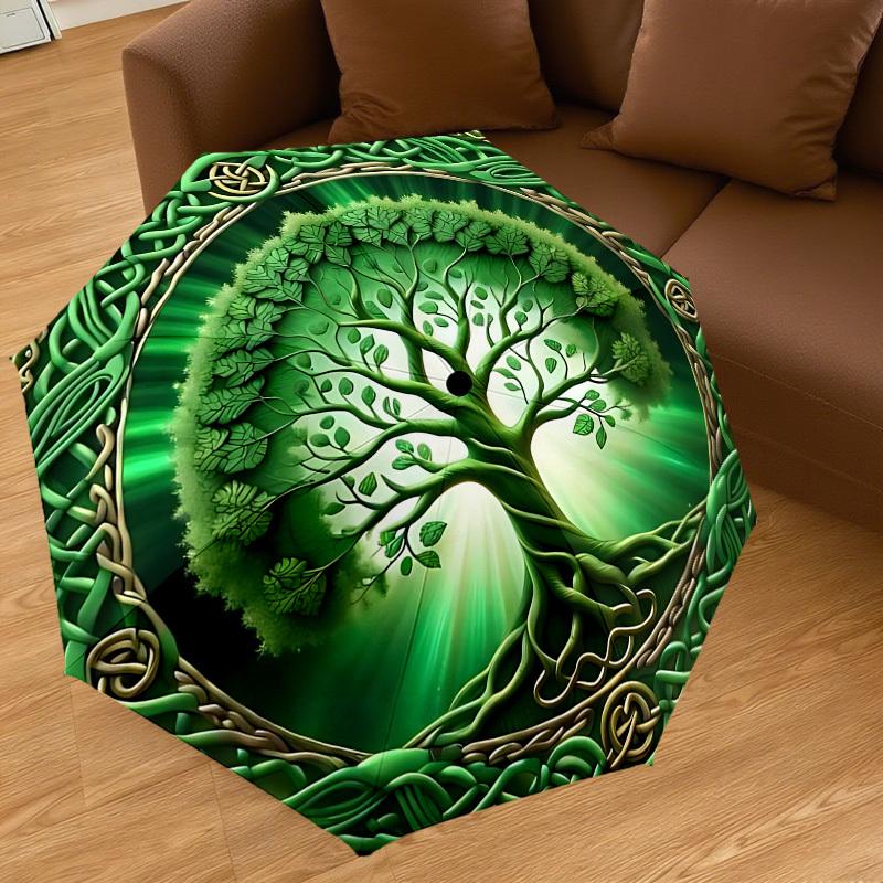 1PC tree of lifeAutomatic Open/Close Umbrella with Windproof, 8-Rib Sturdy Canopy, Durable Ribs, Fashionable Design1298A