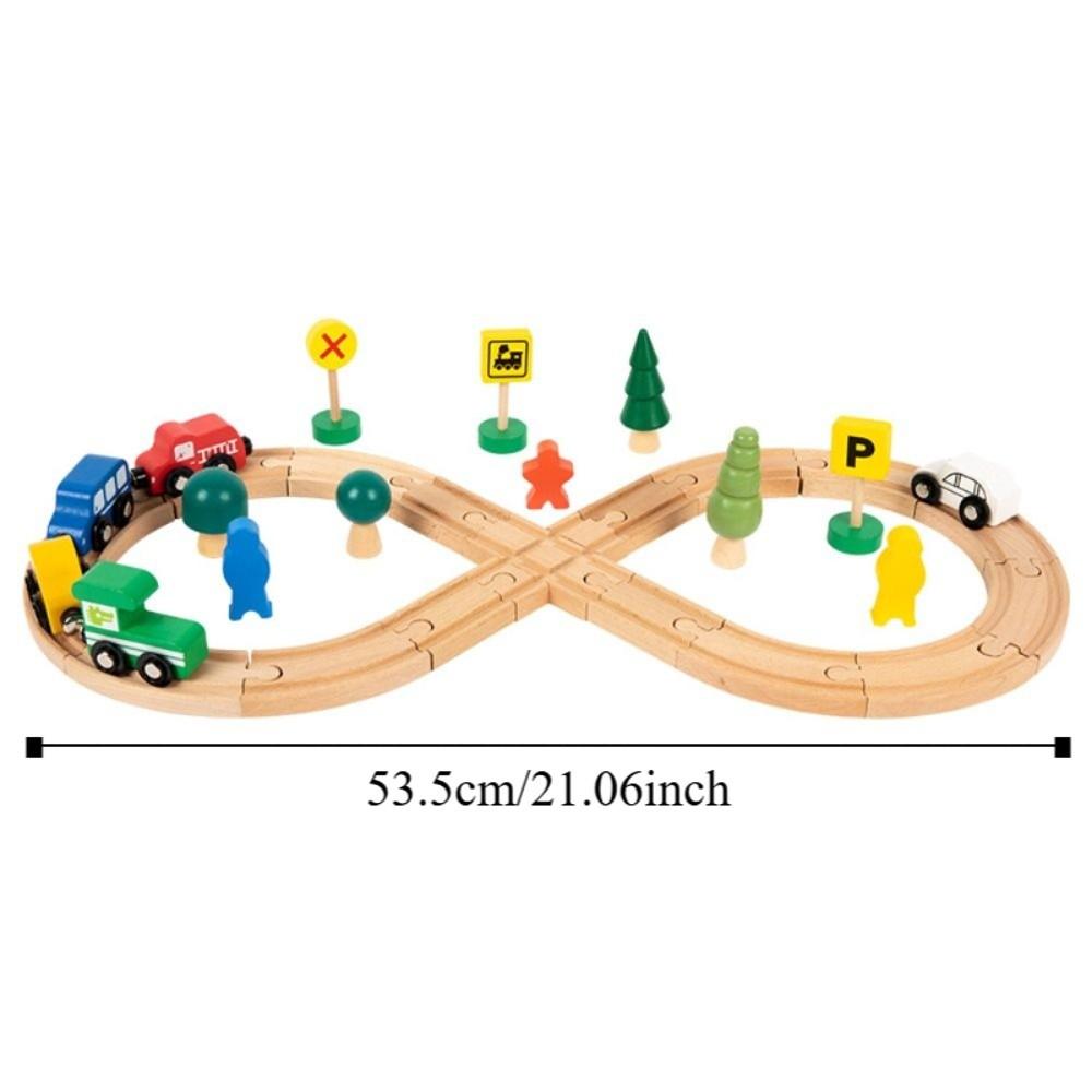 DIY Assembly Children Wooden Train Rail Signal Light Track Accessories Toy Kindergarten