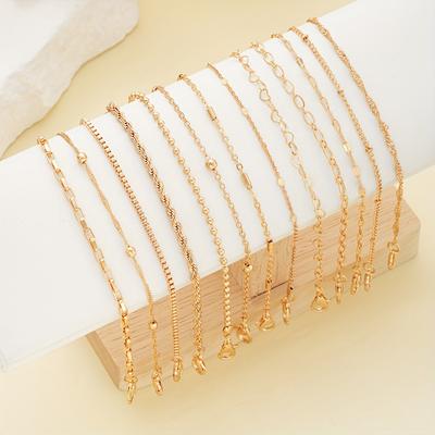 Hollow For To Women Perfect Gift Fashionable And Simple Fashion Jewelry Multiple Sets Bracelets Basic Stackable 13PCS/Set Love Heart High Quality