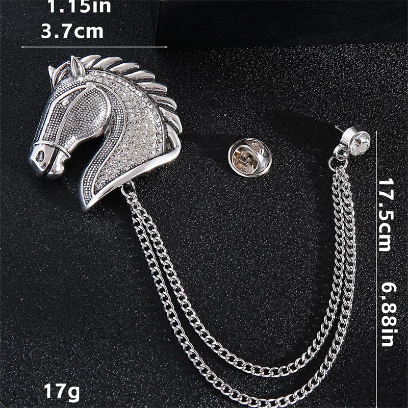 Vintage Horse Head Brooches For Women Men Animal Casual Party Brooch Pins Gifts