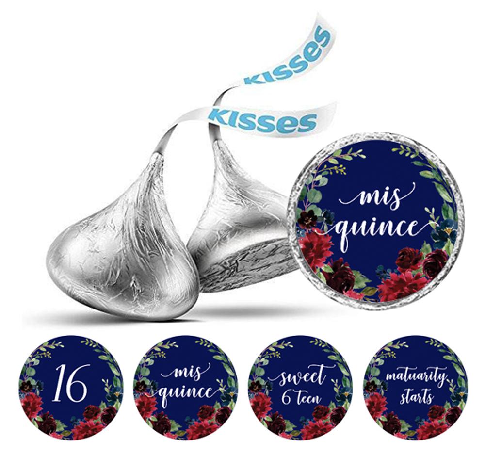 Darling Souvenir Floral 16 Birthday Quinceanera StickersChocolate Labels 190 Pcs