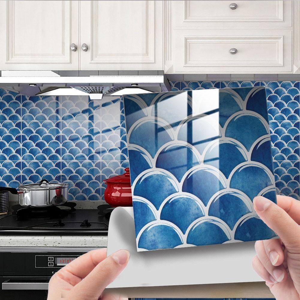 10Pcs Kitchen Tile Sticker Bathroom Mosaic Wall Sticker   Home Decor