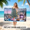 Christmas Theme Quick Dry Beach Towel Custom Name Text Print Large Sand Resistant Towel Beach Vacation