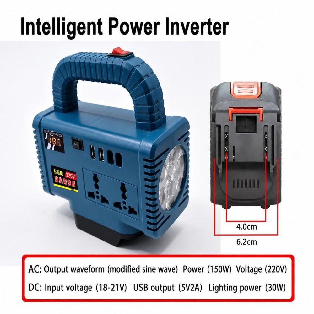 150W Portable Power Inverter DC to AC Converter for Makita 18V Battery Mobile Device Charging