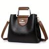 Fashionable Women's Leather Large Capacity Handbag Solid Color Single Shoulder Crossbody Bag Suitable for Commuting and Banquets