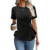 Women Irregular Design Short Sleeve Loose Fit T Shirt Summer Casual