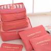 6pcs/Set Travel Luggage Packing Cubes Suitcase Clothes Storage Bag Organiser Foldable Clothing Organizer Shoes Underwear Pouch