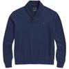 Polo Einfarbiges Logo Gestickter Schlichter Strick Rundhals Pullover Herrenpullover Marineblau MNPOKNI16822215-410