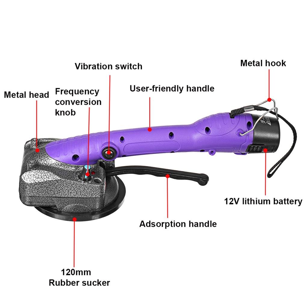 12V 1000W Tiling Tiles Machine Tile Vibrator Suction Cup Adjustable Protable Automatic Floor Vibrator Leveling Tool+Battery