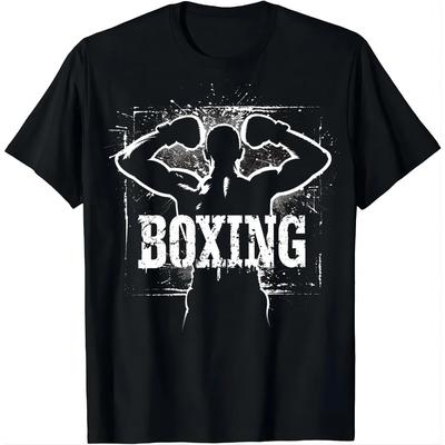 Street-style Boxing T-shirt with White Graphic Unique Design T Shirts  Graphic T Shirts Men Clothing Tops Camisetas Ropa Hombre