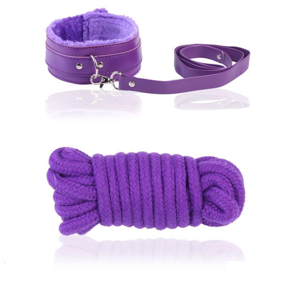 HuaHuiYuan Cosplay SM eye rose restraint purple GoodsSM 7-piece set, gag, shackles, shackle, collar, mask, rope, whip, device, [Adult]