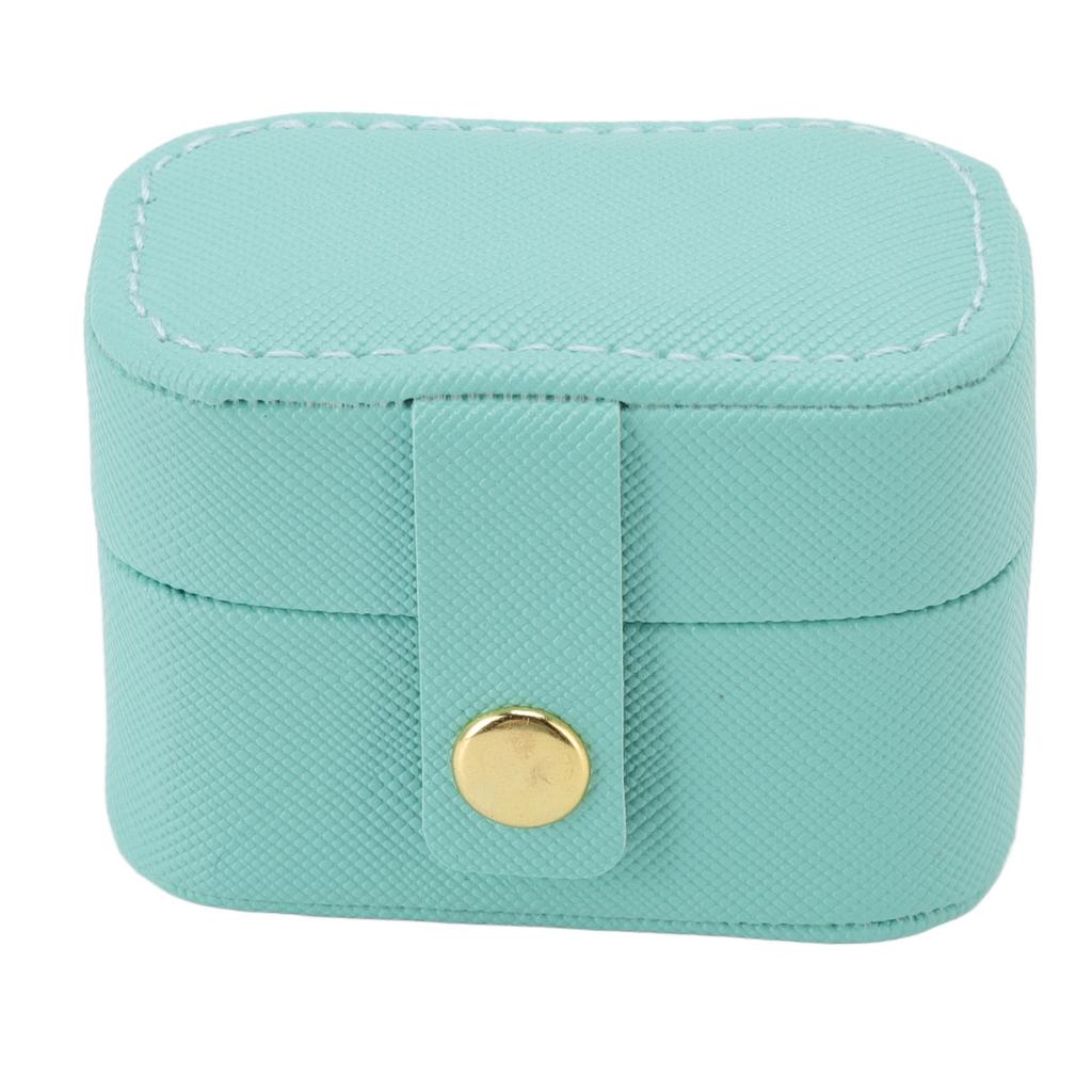 Mini Ring Storage Box PU Leather Small Jewelry Box Organizer Small Travel Earring Case Blue
