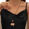 Cartoon Choker Zinc Zinc Alloy Horse Pendant Necklace Ethnic Style Sweater Chain  Chinese Spring Festival