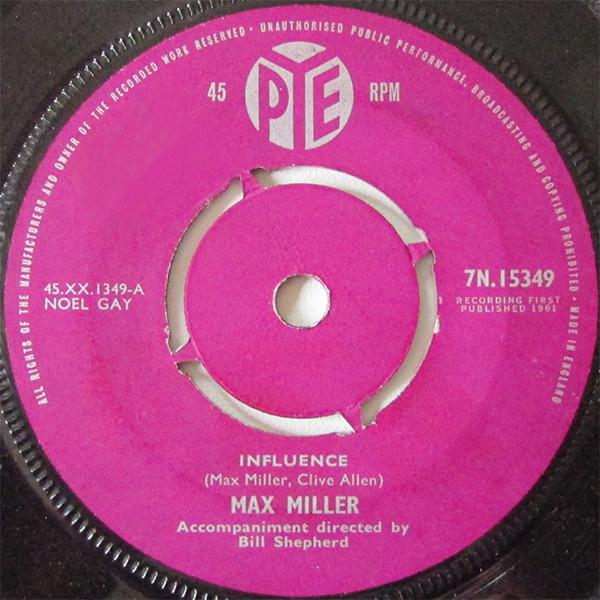 

7inch Record MAX MILLER Influence 7N15349 PYE RECORDS 1961 UK Pop Used