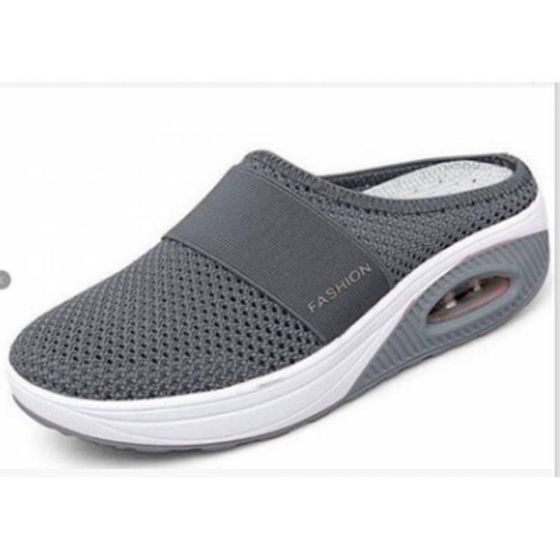 Coarse net summer new lazy one-pedal bag head mesh slippers women's simple wedge heel drag
